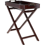 Luxury Real Leather Butlers Serving Tray Chestnut: LF-156