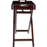 Luxury Real Leather Butlers Serving Tray Chestnut: LF-156