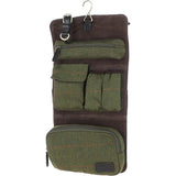 Vintage Oily Hanging Leather Wash Bag Tweed: LIAM