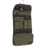 Vintage Oily Hanging Leather Wash Bag Tweed: LIAM