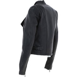 Ladies Waterfall Front Leather Jacket Black: licra