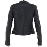 Ladies Waterfall Front Leather Jacket Black: licra