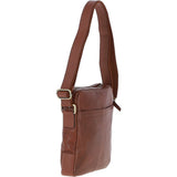 Mens Leather Messenger Bag Chestnut: GB Logan