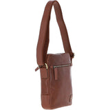 Mens Leather Messenger Bag Chestnut: GB Logan