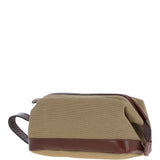 Ashwood Canvas Leather Wash Bag Brandy/beige: LOU