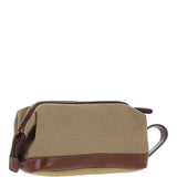 Ashwood Canvas Leather Wash Bag Brandy/beige: LOU