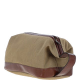 Ashwood Canvas Leather Wash Bag Brandy/beige: LOU