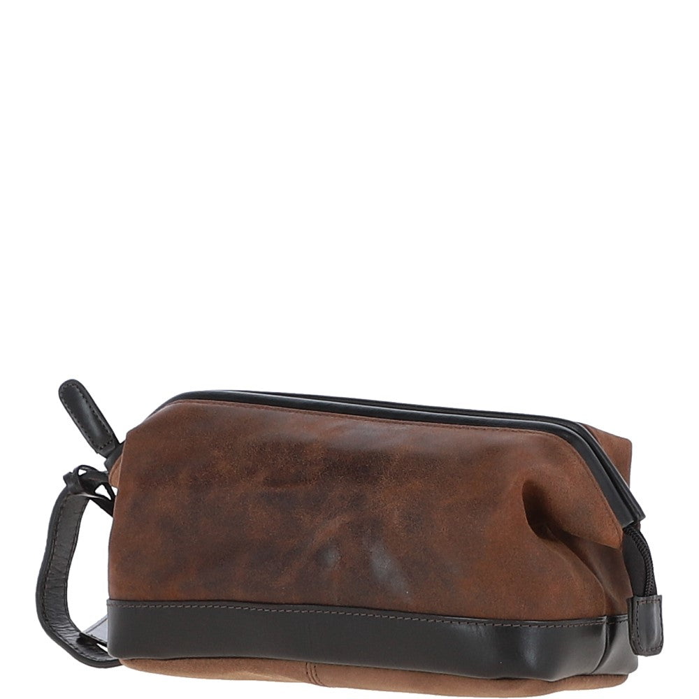 Ashwood Leather Wash Bag Brown: LOU