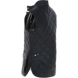 Mens Diamond Quilted Leather Gilet Black : M-15 vest