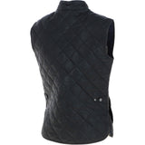 Mens Diamond Quilted Leather Gilet Black : M-15 vest