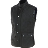 Mens Diamond Quilted Leather Gilet Olive : M-15 vest