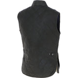 Mens Diamond Quilted Leather Gilet Olive : M-15 vest