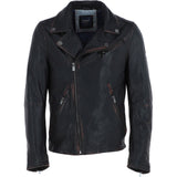 Trapper Men’s Leather Biker Jacket Black: m callum
