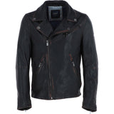 Trapper Men’s Leather Biker Jacket Black: m callum