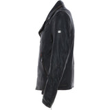 Trapper Men’s Leather Biker Jacket Black: m callum