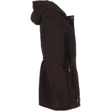 Fenland Women's Nubuck Leather Hooded Coat Brown:  Maisie