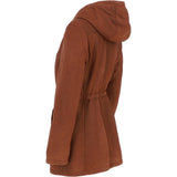 Fenland Women's Nubuck Leather Hooded Coat Rust:  Maisie