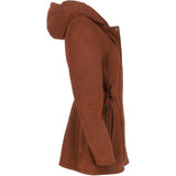 Fenland Women's Nubuck Leather Hooded Coat Rust:  Maisie