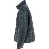 Trapper Leather Jacket Vin Blue : Massimo