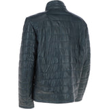 Trapper Leather Jacket Vin Blue : Massimo