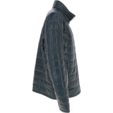 Trapper Leather Jacket Vin Blue : Massimo