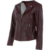Ashwood Leather Biker Jacket Burgundy: MB139
