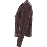 Ashwood Leather Biker Jacket Burgundy: MB139