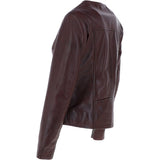 Ashwood Leather Biker Jacket Burgundy: MB139