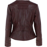 Ashwood Leather Biker Jacket Burgundy: MB139
