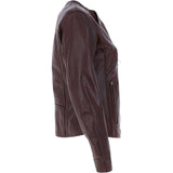 Ashwood Leather Biker Jacket Burgundy: MB139