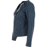 Ashwood Leather Biker Jacket Navy: MB139