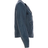Ashwood Leather Biker Jacket Navy: MB139