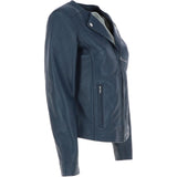 Ashwood Leather Biker Jacket Navy: MB139