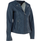 Ashwood Leather Biker Jacket Navy: MB139