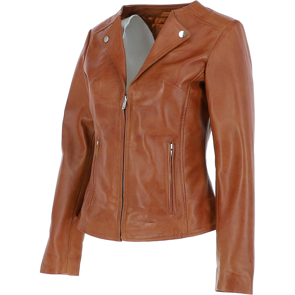 Ashwood Leather Biker Jacket Tan: MB139