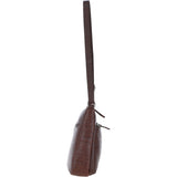 Bridge Croc Print Leather Shoulder Bag Brandy/croc: MC2