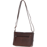 Valentina Flap Over Croc Print Real Leather Shoulder Bag Brandy/croc: MC5