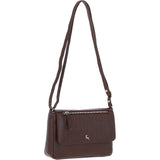 Valentina Flap Over Croc Print Real Leather Shoulder Bag Brandy/croc: MC5