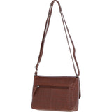 Valentina Flap Over Croc Print Real Leather Shoulder Bag Cognac/croc: MC5