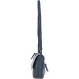Valentina Flap Over Croc Print Real Leather Shoulder Bag Navy/croc: MC5