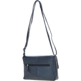 Valentina Flap Over Croc Print Real Leather Shoulder Bag Navy/croc: MC5