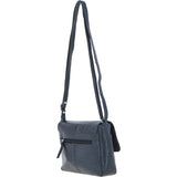 Valentina Flap Over Croc Print Real Leather Shoulder Bag Navy/croc: MC5