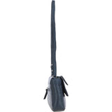 Valentina Flap Over Croc Print Real Leather Shoulder Bag Navy/croc: MC5