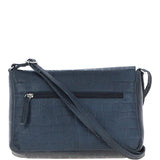 Valentina Flap Over Croc Print Real Leather Shoulder Bag Navy/croc: MC5