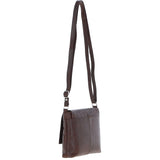 Rosea Flap Over Croc Print Real Leather Shoulder Bag Brandy/croc: MC6