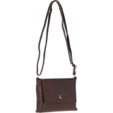 Rosea Flap Over Croc Print Real Leather Shoulder Bag Brandy/croc: MC6