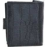 Medium Croc Print Leather Wallet Purse Black/croc: MC7