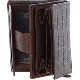 Medium Croc Print Leather Wallet Purse Brandy/croc: MC7