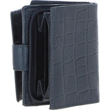 Medium Croc Print Leather Wallet Purse Navy/croc: MC7
