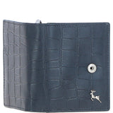 Medium Croc Print Leather Wallet Purse Navy/croc: MC7